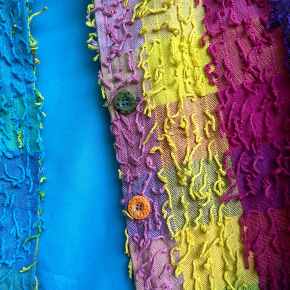 Rainbow frayed textured jacket - Picture 6 of 6
